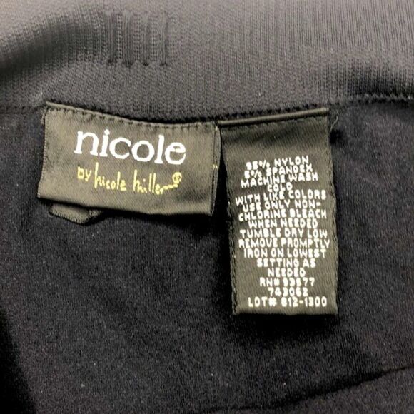 Nicole by Nicole Miller Black Leggings, Ribbed Seam and Buttons / Studs at Ankle - Picture 7 of 7